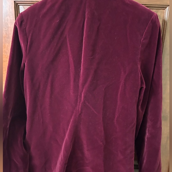 SUTTER PLACE VTG Burgundy Velvet fitted 2 button suit jacket. Size 14. - Picture 5 of 6